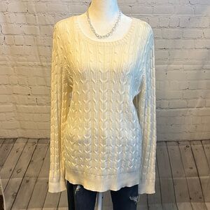 Women's Cream Cable Knit Sweater